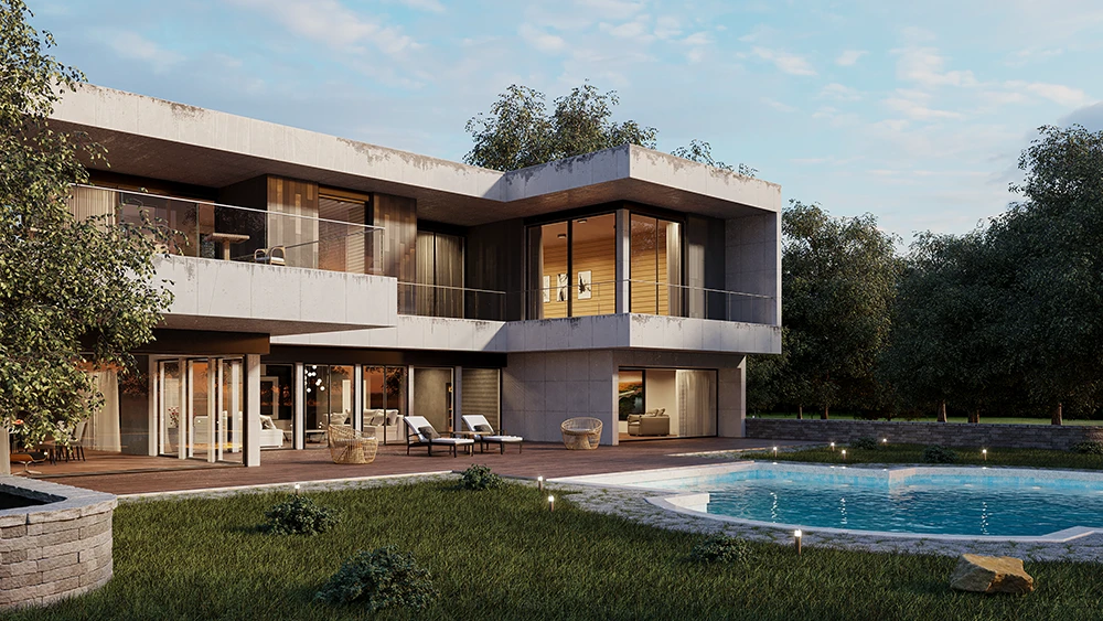 Rendering architettonico - illuminazione naturale - vista 1
