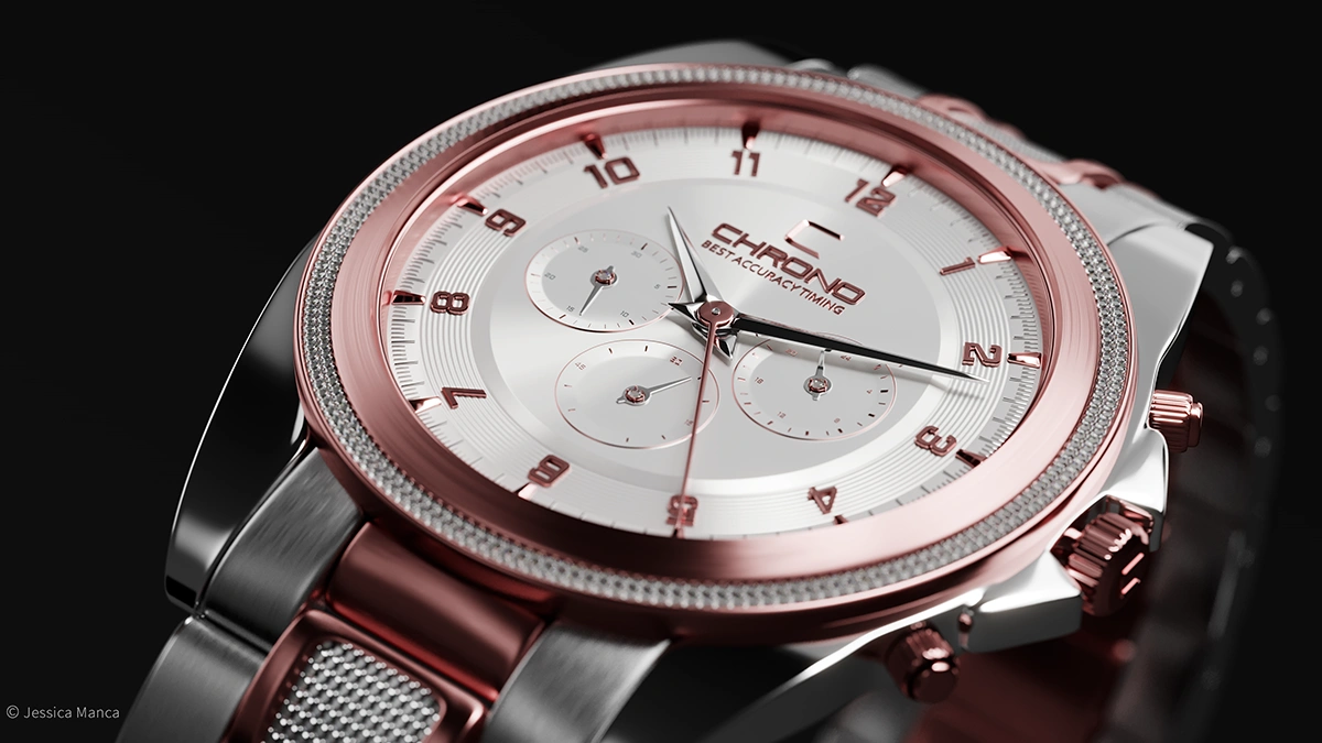 Orologio cromato 3D