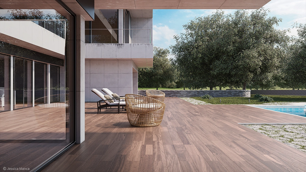 Rendering del progetto Spazi abitativi nella natura - vista 2