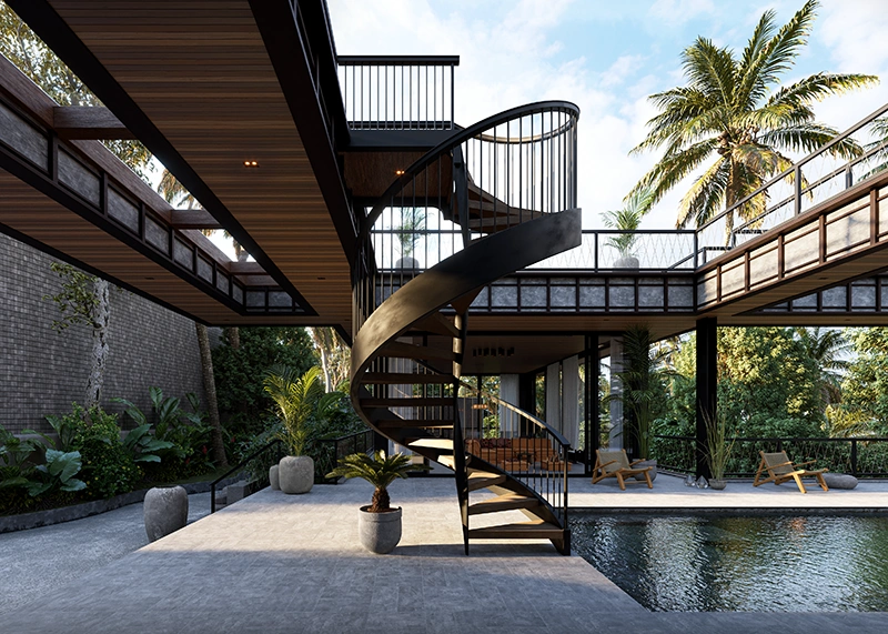 Rendering del progetto Bond House - vista 2