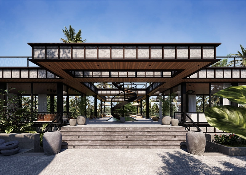 Rendering del progetto Bond House - vista 3