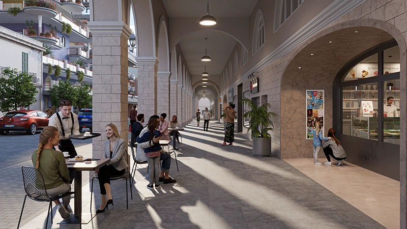 Rendering del progetto Via Garibaldi - vista 2